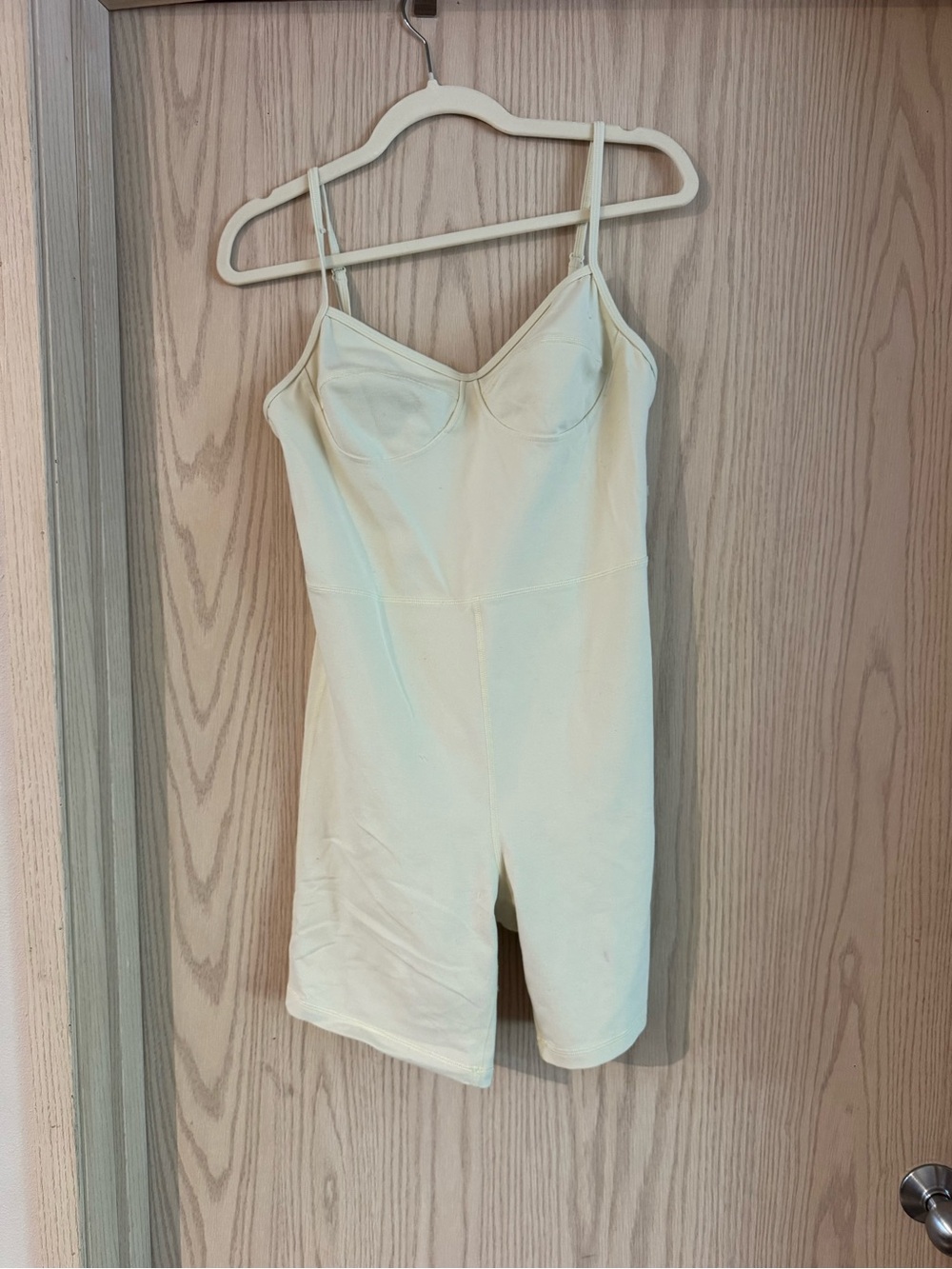 Aritzia Cream Shapewear Romper with Adjustable Straps